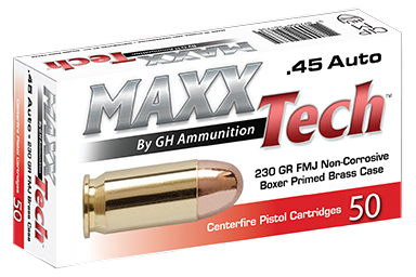 MAXX 45ACP 230GR FMJ BRASS 50/10 - Ammunition